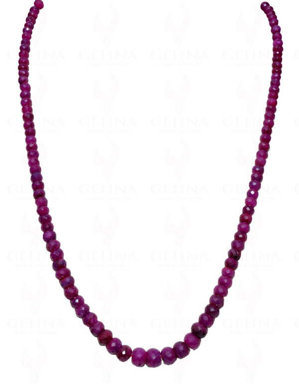 Ruby Gemstone Faceted Bead Necklace NP-1350