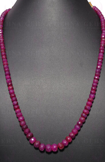 Ruby Gemstone Faceted Bead Necklace NP-1350