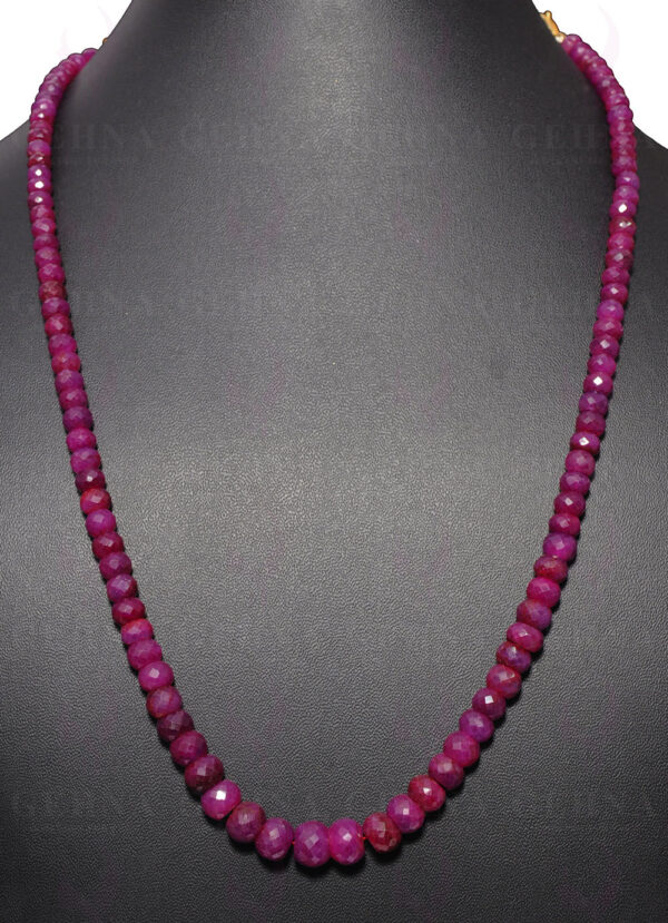 Ruby Gemstone Faceted Bead Necklace NP-1350