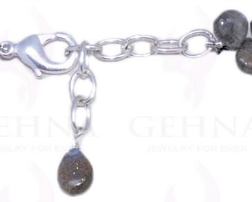 Labradorite Gemstone Almond Shaped Bead Strand Necklace NS-1350