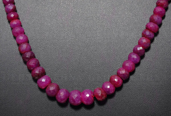 Ruby Gemstone Faceted Bead Necklace NP-1350