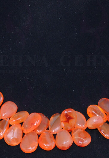 Carnelian Gemstone Almond Shaped Bead Strand Necklace NS-1352