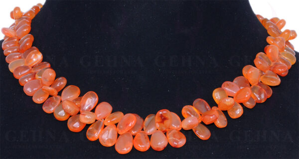 Carnelian Gemstone Almond Shaped Bead Strand Necklace NS-1352