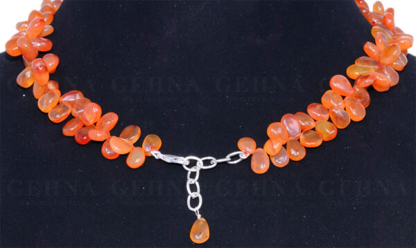 Carnelian Gemstone Almond Shaped Bead Strand Necklace NS-1352