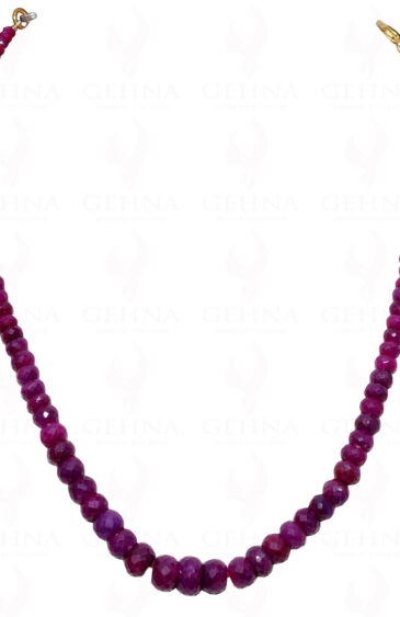 Ruby Gemstone Faceted Bead Necklace NP-1355