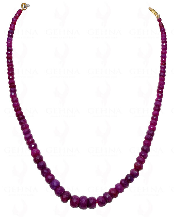 Ruby Gemstone Faceted Bead Necklace NP-1355