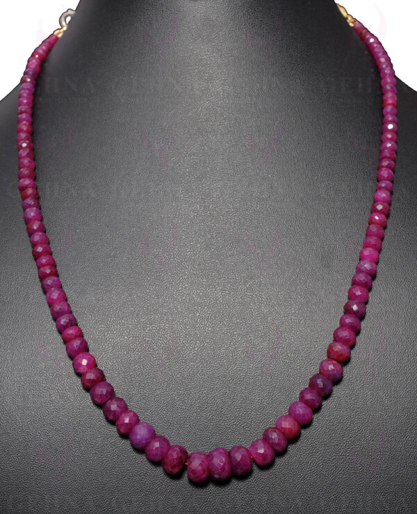 Ruby Gemstone Faceted Bead Necklace NP-1355