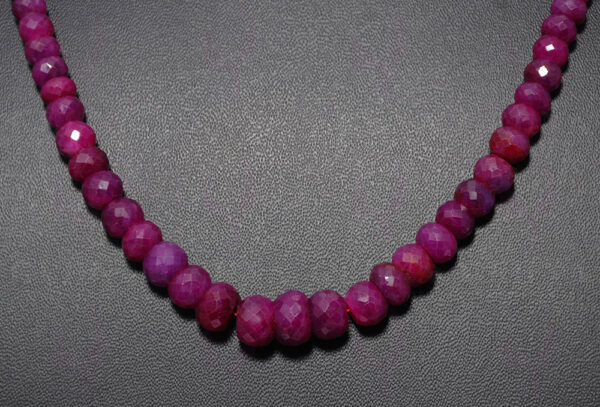 Ruby Gemstone Faceted Bead Necklace NP-1355