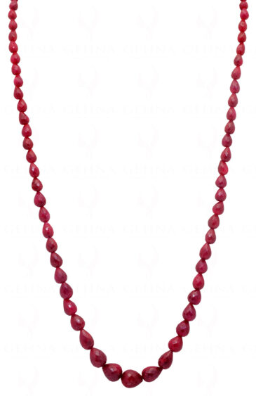 22″ Ruby Gemstone Faceted Drop Shaped Necklace NP-1358