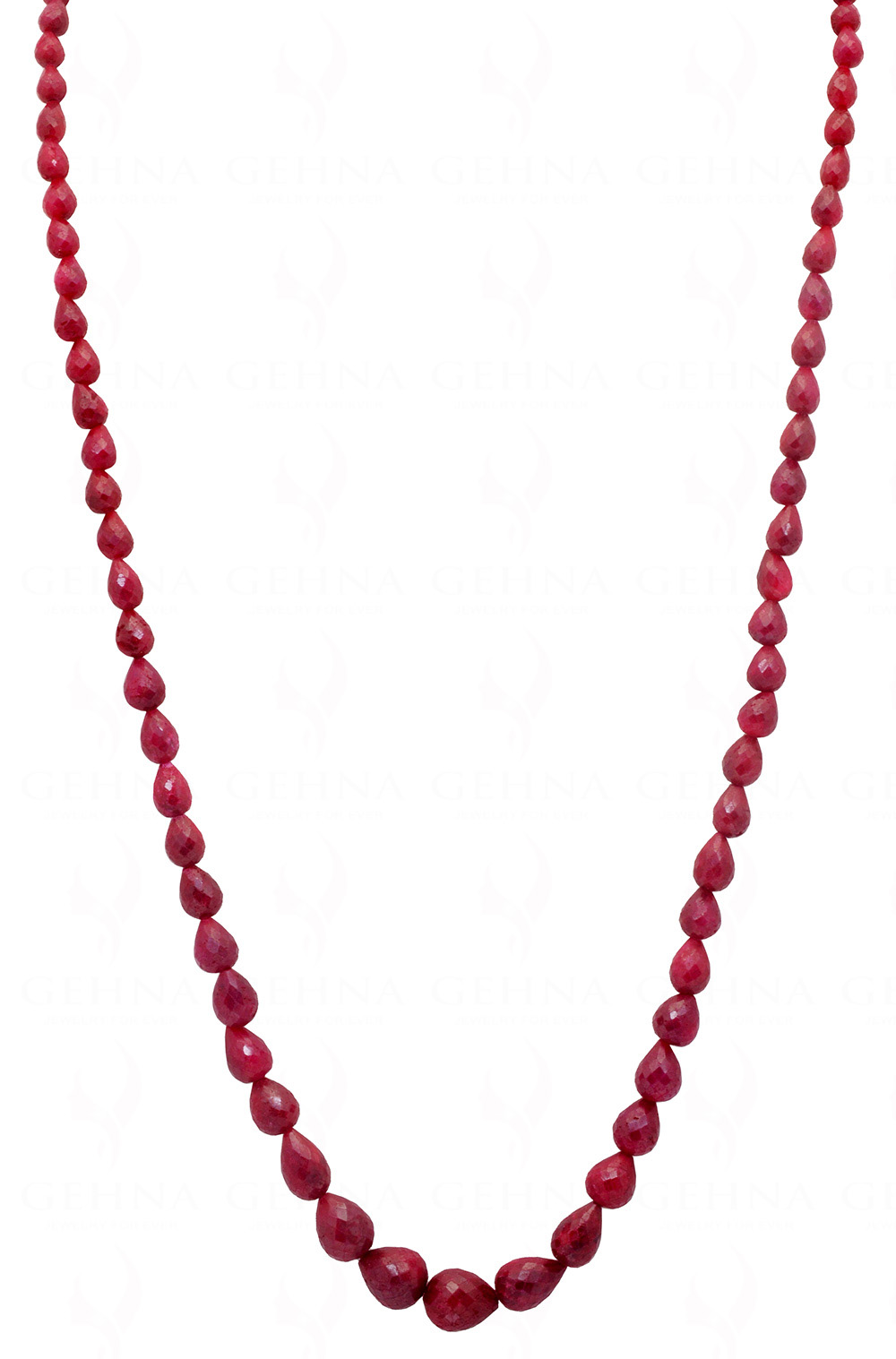 22" Ruby Gemstone Faceted Drop Shaped Necklace NP-1358