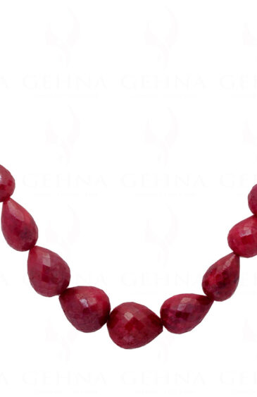 22″ Ruby Gemstone Faceted Drop Shaped Necklace NP-1358