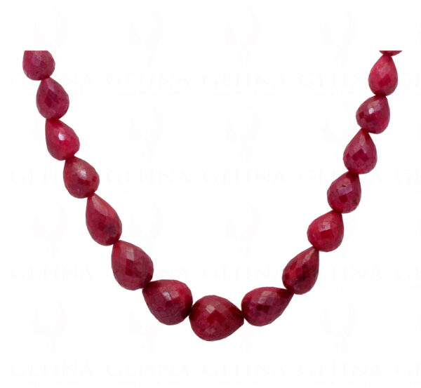 22" Ruby Gemstone Faceted Drop Shaped Necklace NP-1358