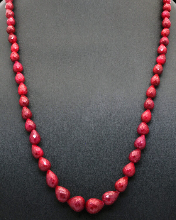 22" Ruby Gemstone Faceted Drop Shaped Necklace NP-1358