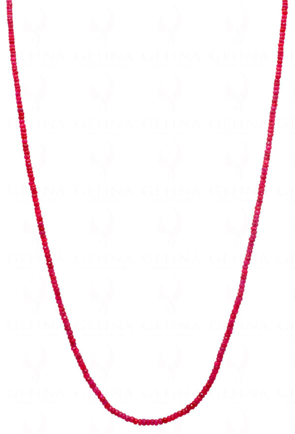 22" Ruby Gemstone Faceted Bead Necklace NP-1359