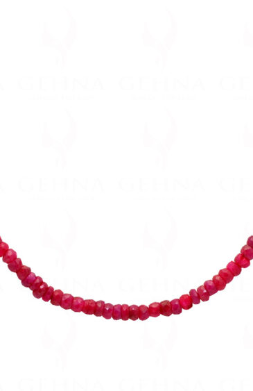 22″ Ruby Gemstone Faceted Bead Necklace NP-1359
