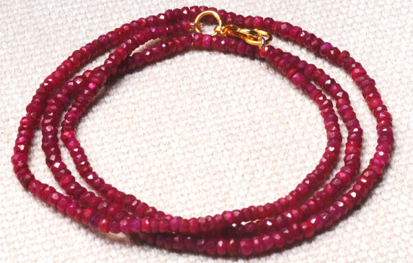 22" Ruby Gemstone Faceted Bead Necklace NP-1359