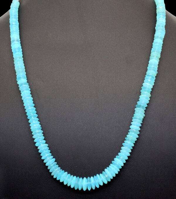 Blue Chalcedony Gemstone Faceted Bead String  NS-1359