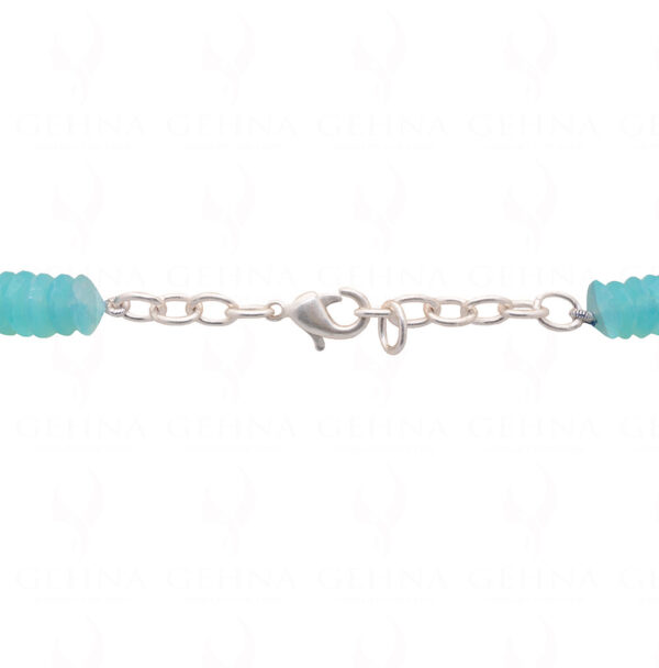 Blue Chalcedony Gemstone Faceted Bead String  NS-1359