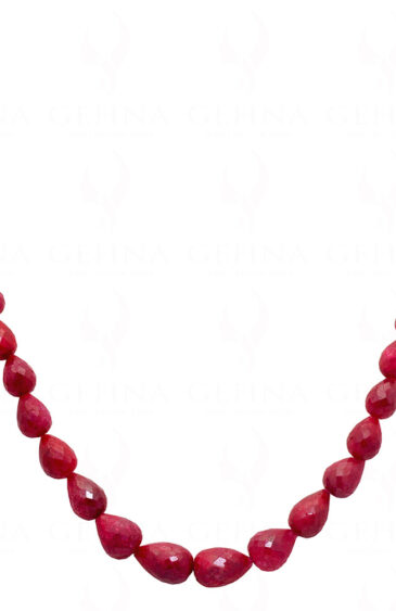 Ruby Gemstone Faceted Drop Necklace NP-1360