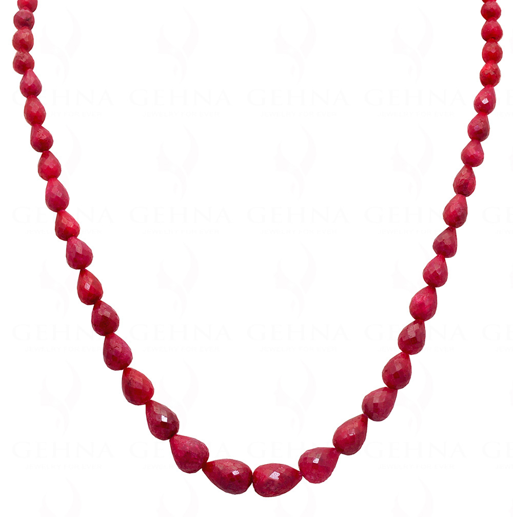 Ruby Gemstone Faceted Drop Necklace NP-1360