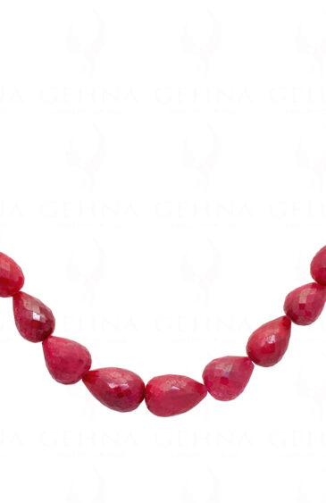 Ruby Gemstone Faceted Drop Necklace NP-1360