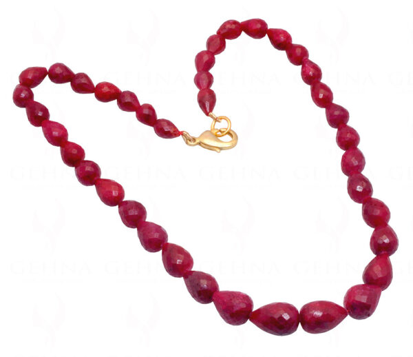 Ruby Gemstone Faceted Drop Necklace NP-1360