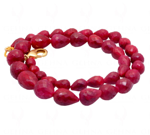 Ruby Gemstone Faceted Drop Necklace NP-1360