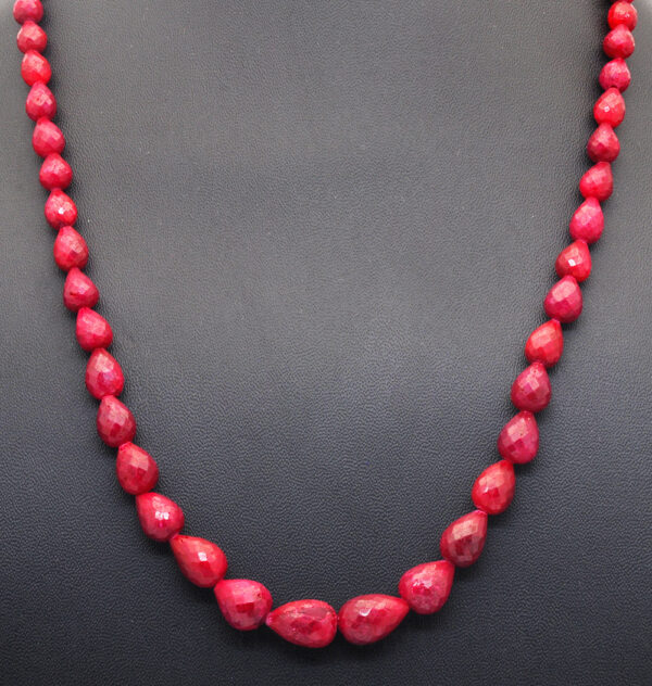 Ruby Gemstone Faceted Drop Necklace NP-1360