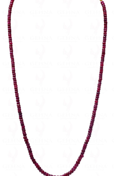 22″ Ruby Gemstone Faceted Bead Necklace NP-1361
