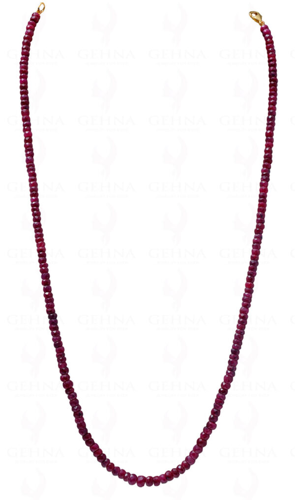 22" Ruby Gemstone Faceted Bead Necklace NP-1361