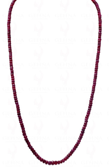 26″ Ruby Gemstone Faceted Bead Necklace NP-1363