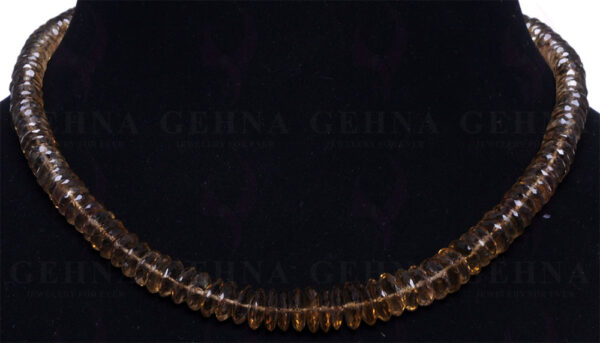 Smoky Topaz Gemstone Faceted Bead String  NS-1363