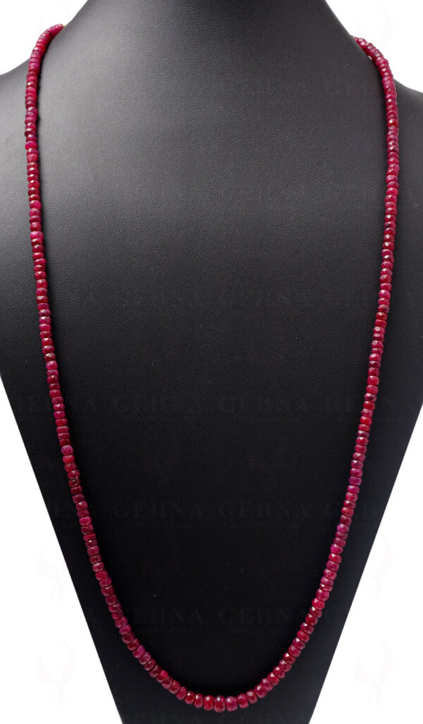 26" Ruby Gemstone Faceted Bead Necklace NP-1363