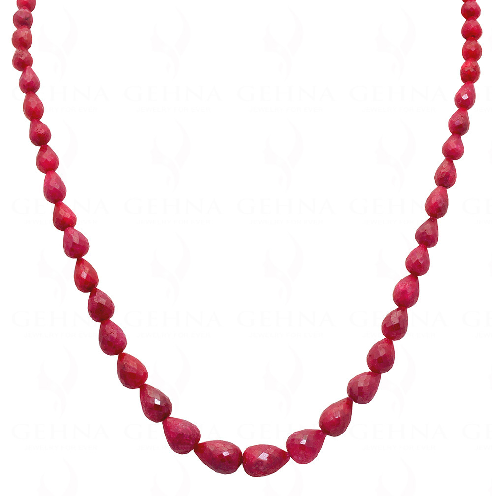 Ruby Gemstone Faceted Drop Necklace NP-1364