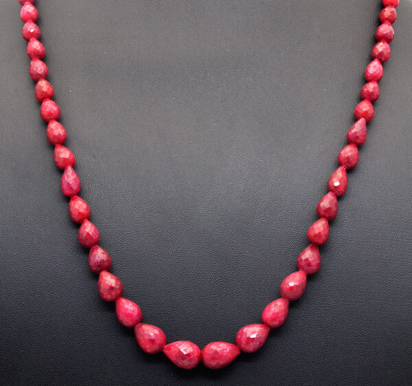 Ruby Gemstone Faceted Drop Necklace NP-1364