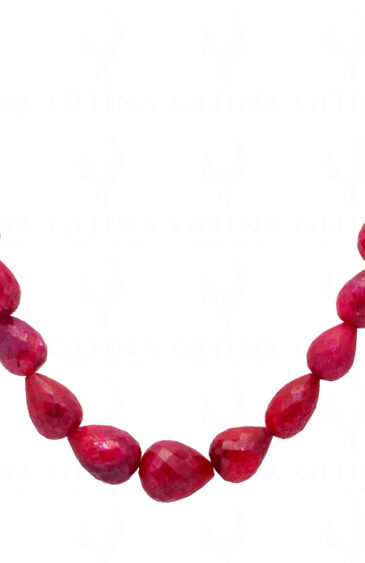Ruby Gemstone Faceted Drop Necklace NP-1366