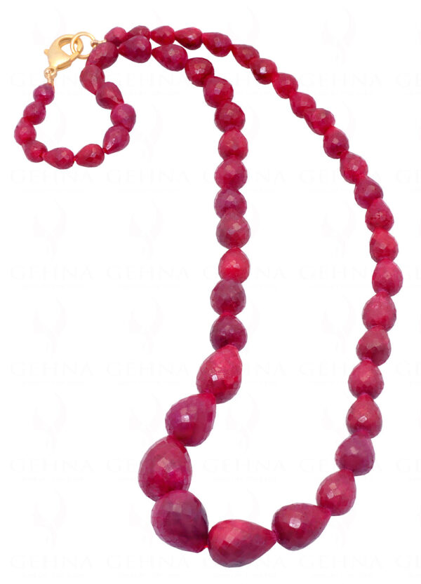 Ruby Gemstone Faceted Drop Necklace NP-1366