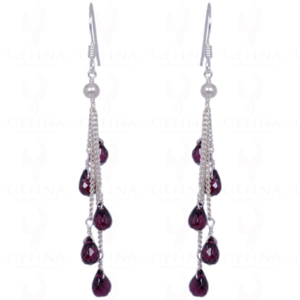 Red Garnet Drops Earrings Made With .925 Sterling Silver ES-1367