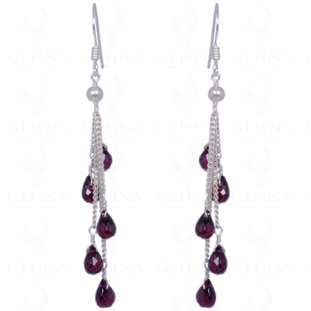 Red Garnet Drops Earrings Made With .925 Sterling Silver ES-1367