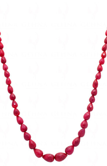 26″ Ruby Gemstone Faceted Drop Shaped Necklace NP-1367