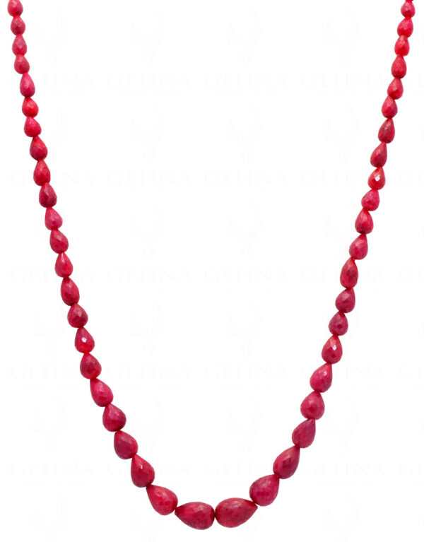 26" Ruby Gemstone Faceted Drop Shaped Necklace NP-1367