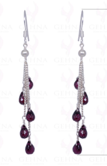 Red Garnet Drops Earrings Made With .925 Sterling Silver ES-1367
