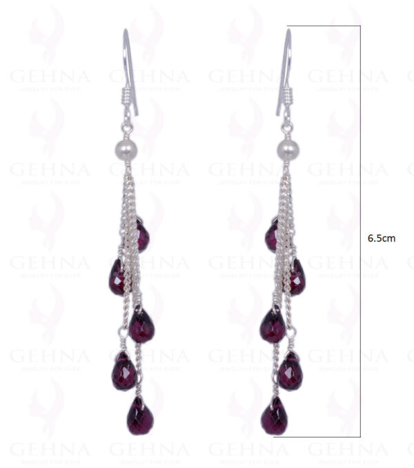 Red Garnet Drops Earrings Made With .925 Sterling Silver ES-1367