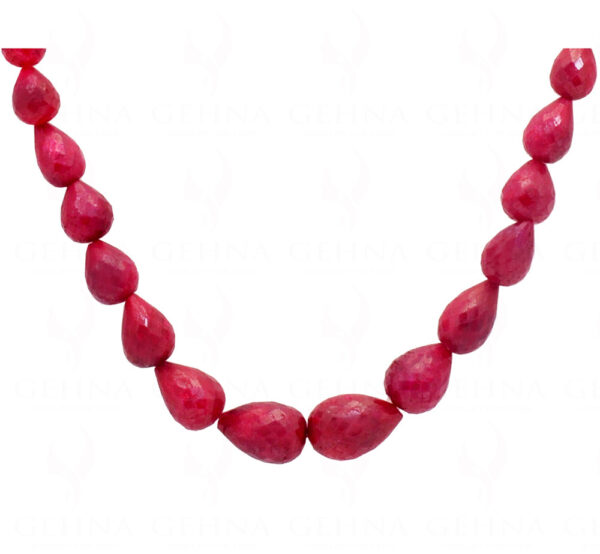 26" Ruby Gemstone Faceted Drop Shaped Necklace NP-1367