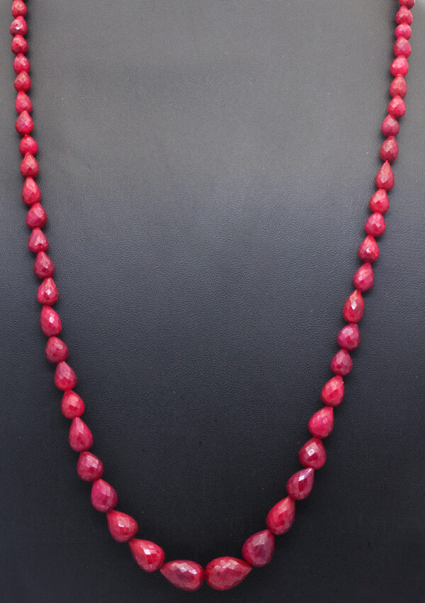 26" Ruby Gemstone Faceted Drop Shaped Necklace NP-1367