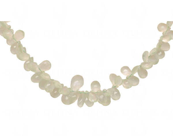 Green Amethyst Gemstone Faceted Almond Shaped Bead String Clasp Attached NS-1369