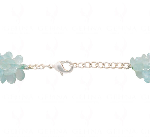 Aquamarine Gemstone Almond Shaped Bead  String Clasp Attached NS-1370