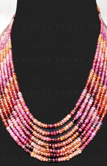 7 Rows of Multi Tourmaline Gemstone Faceted Bead Necklace NS-1371