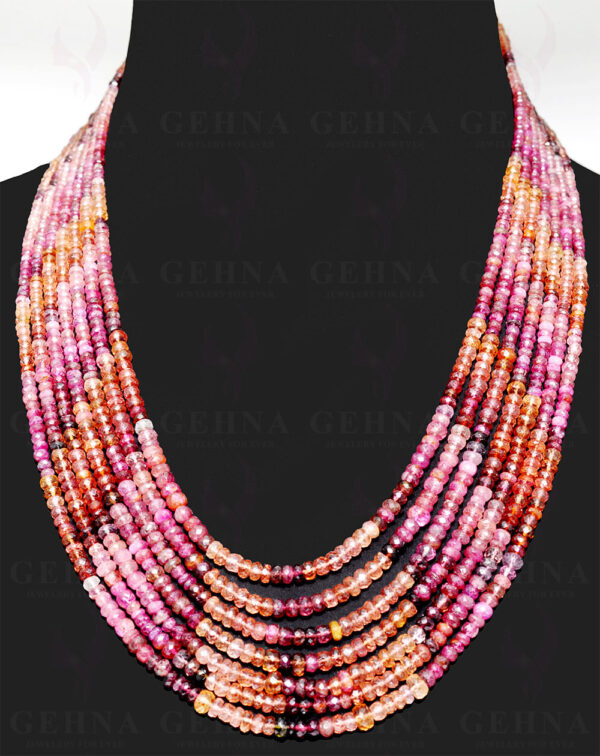 7 Rows of Multi Tourmaline Gemstone Faceted Bead Necklace NS-1371