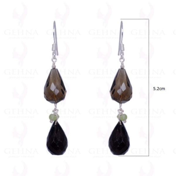 Smoky Topaz, Peridot & Spinel Gemstone Earrings Made In .925 Silver ES-1371